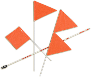 snow flags used for above ground marking